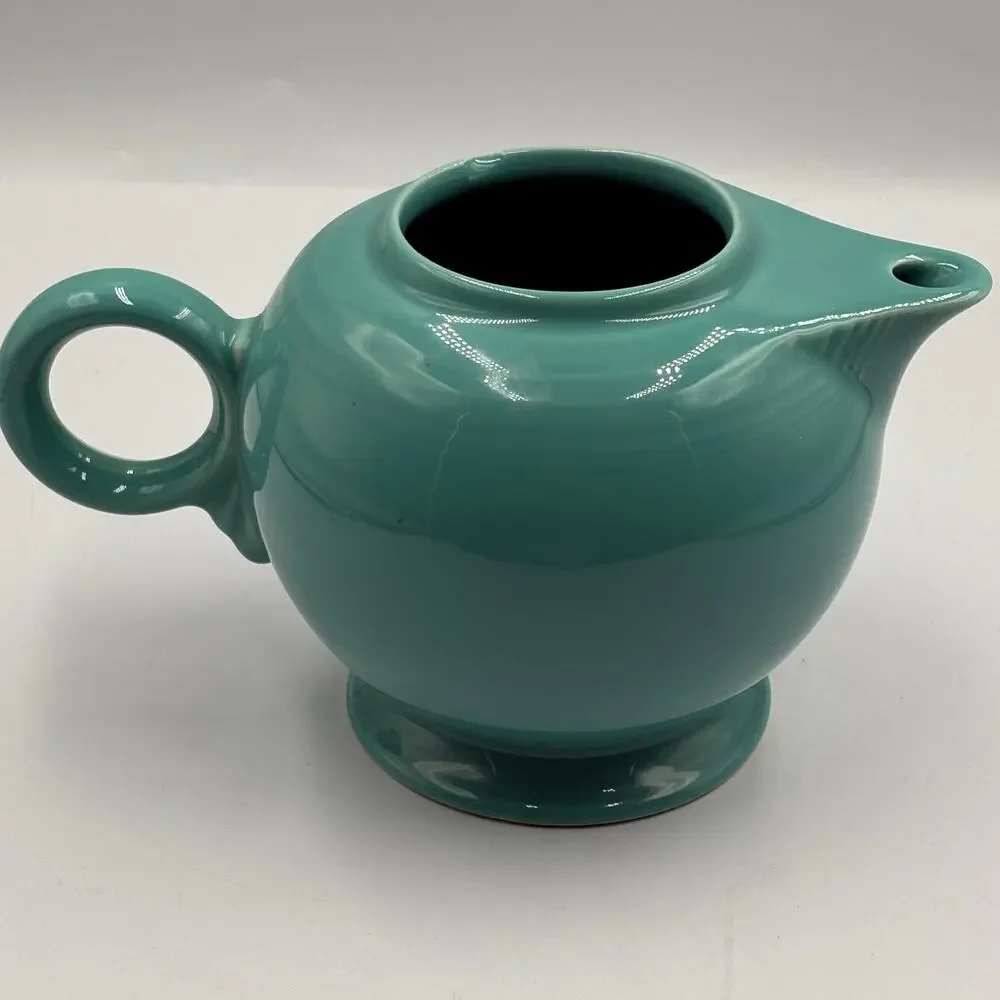 Fiesta 44 oz Ceramic Teapot Teal Green Ring Handle Fiestaware - No Lid